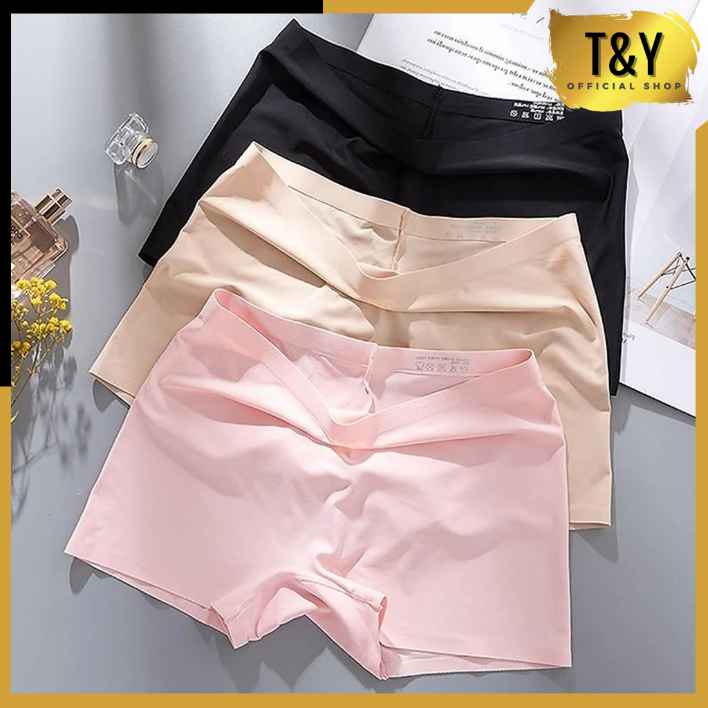 T&amp;Y Celana Pendek Wanita Celana Dalam Ketat Yoga Gym 6834 Boxer Wanita Pakaian Dalam Short Seamless Murah Import