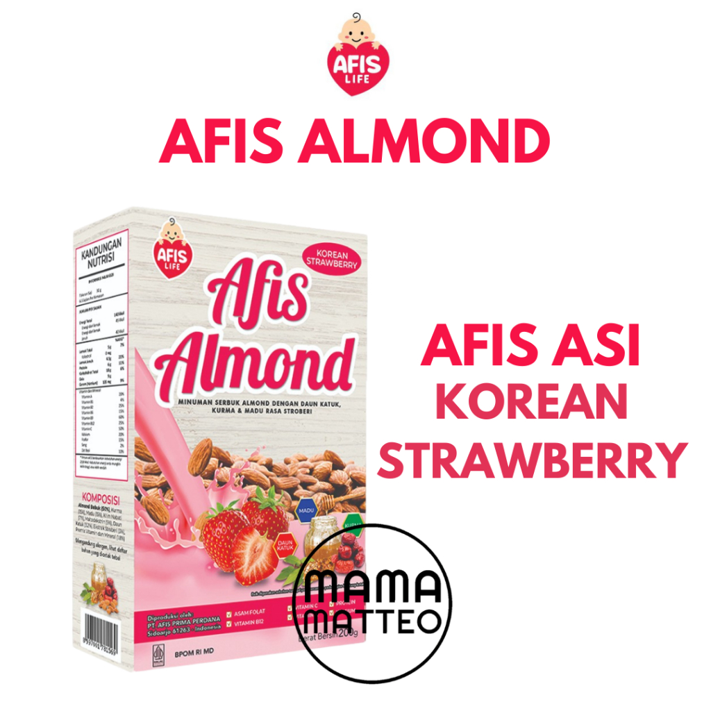 SUSU AFIS ALMOND / Pelancar ASI Booster / Kacang Almond Daun Katuk Kacang Hijau Kedelai 200gr / AFIS BANDUNG