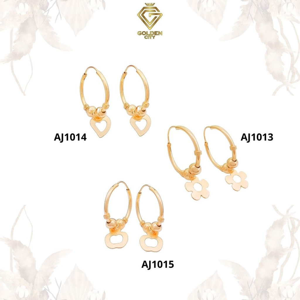Anting emas jipsi model kadar 300(6k)anting wanita lucu 1 gram anting bulat