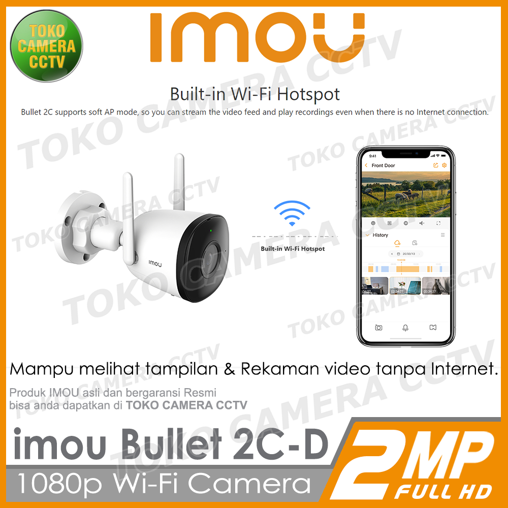 IMOU BULLET 2C-D 2MP CCTV WIFI KAMERA IP CAMERA WIRELESS BULLET 2 CD