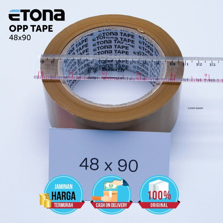 

Lakban ETONA 100 yard, coklat. Lebih lebar dan super lekat