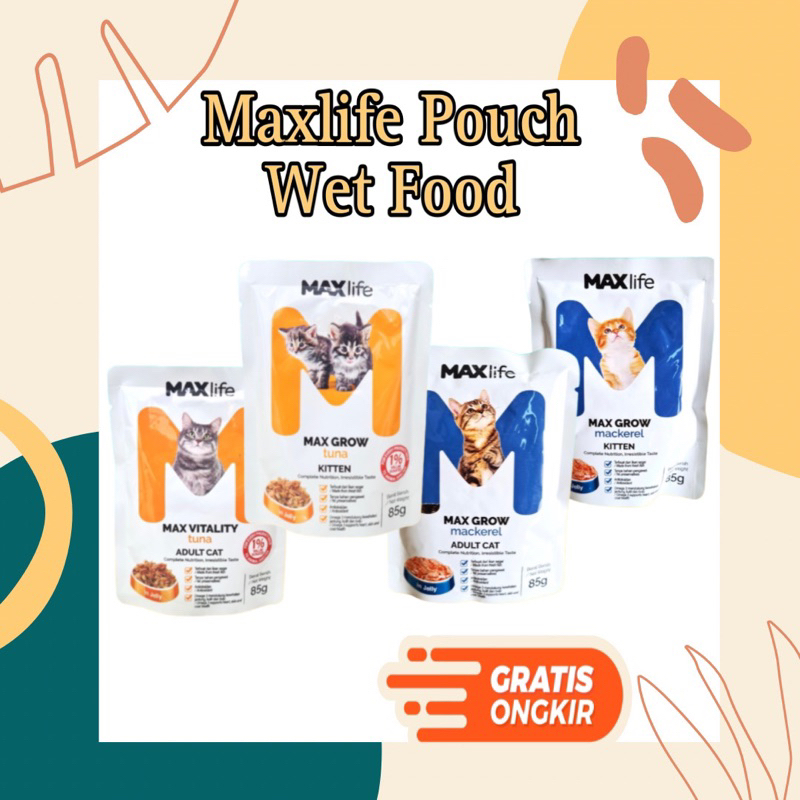 Maxlife pouch 85gr for cat MaxLife Maxlife Cat Pouch 85gr 85 gr Makanan Basah Kucing Adult Kitten Wet Cat Food Maxlife