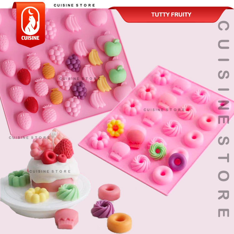 [COD] Mix Cetakan Coklat Jelly Permen Puding Tutty Fruity Bentuk Buah Fruit donat Mini Lucu / Cetaka