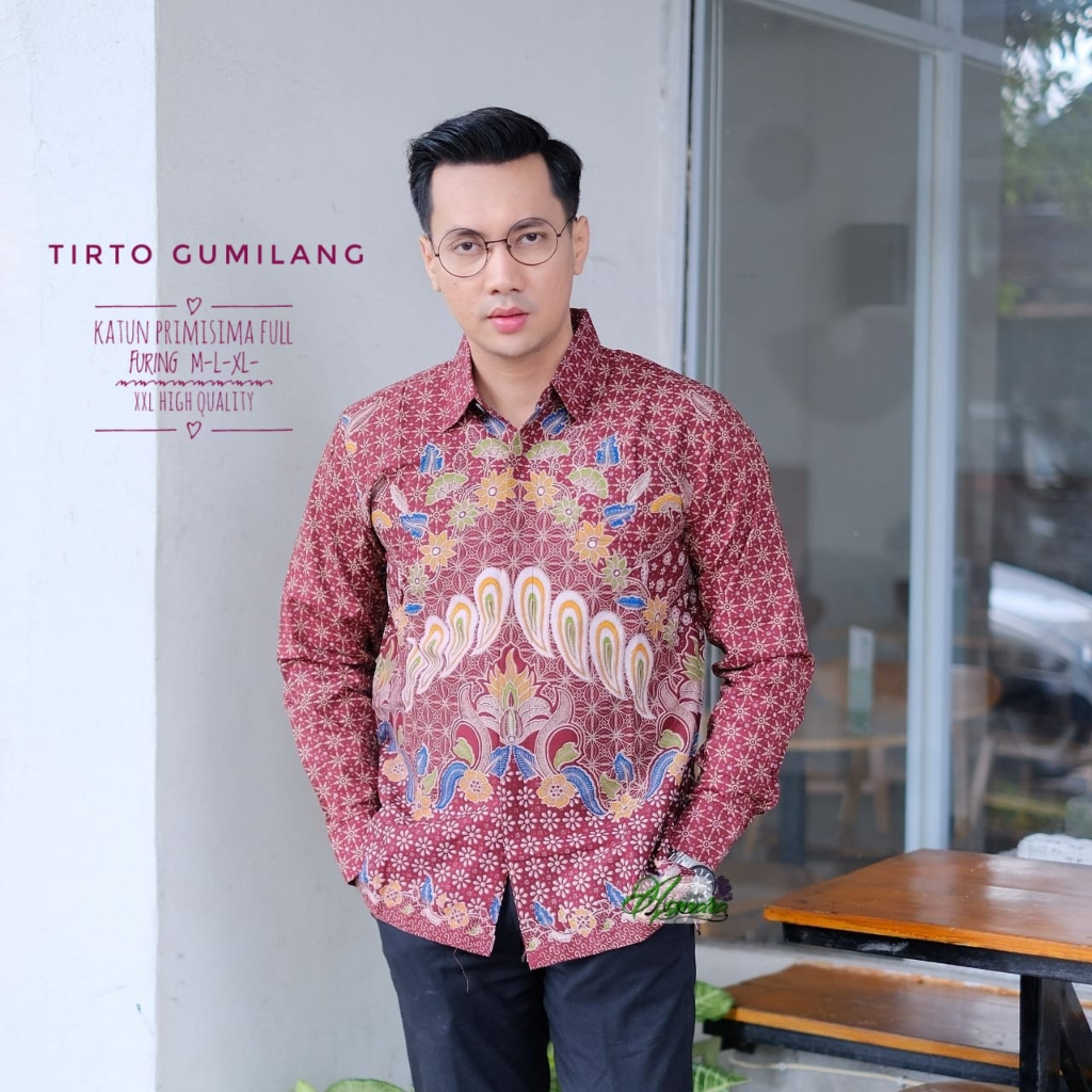 TIRTO GUMILANG ASMARA BATIKSOLOAMANAH KEMEJA BATIK PRIA LENGAN PANJANG PENDEK LAPIS FURING PREMIUM KATUN HALUS BAGASWARA MERAH PAKU AJISASTRO BIRU GIYANDRA BIRU MERAK KAMULYAN BRAMANTYO CIUNG BIRU KEMBANG PAGER BIRU MERAK KAMULYAN BIRU PLENJAK BIRU