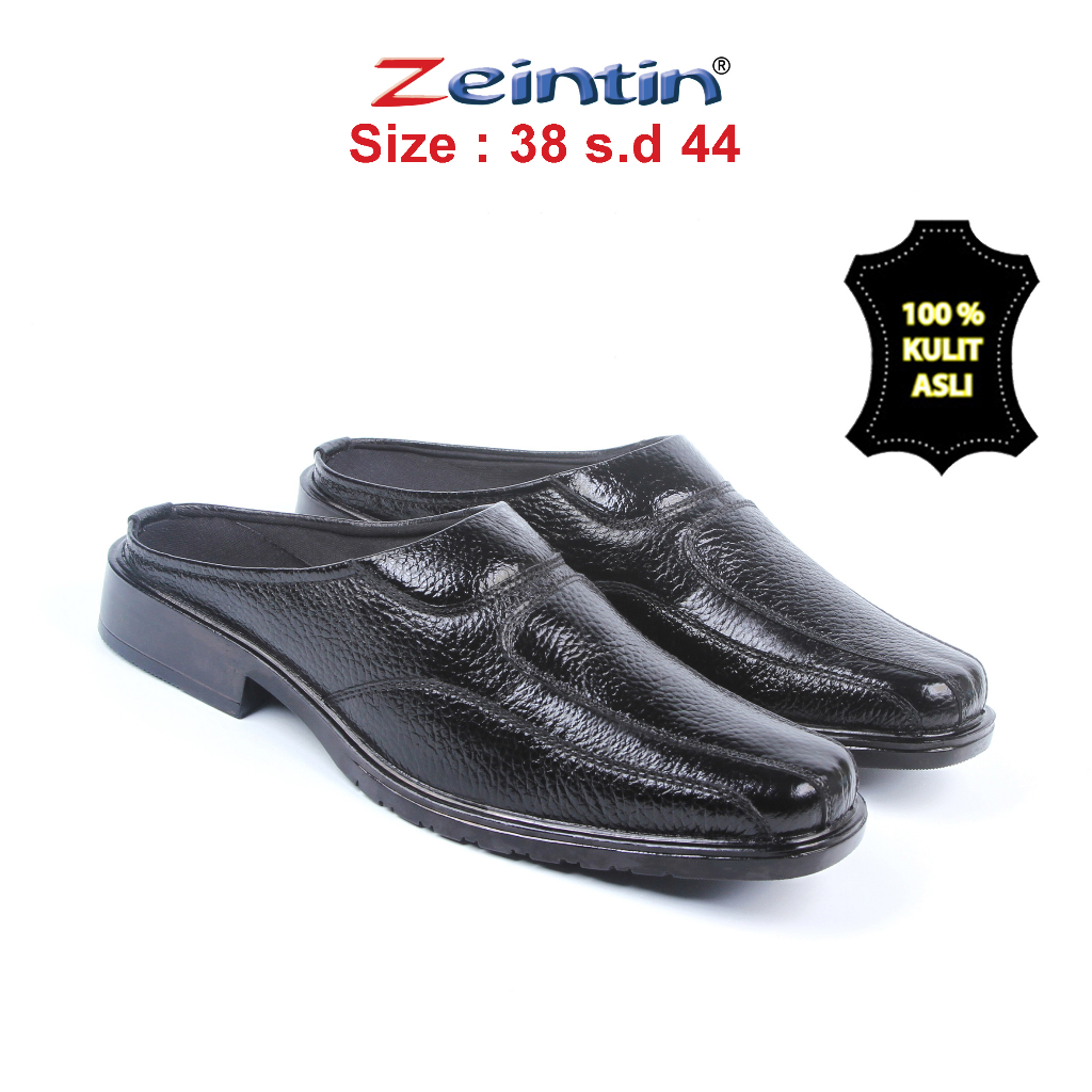 Zeintin - Sepatu Pria Selop Slop Pantofel Loafers Kulit Asli  Bustong Laki laki Sendal Tutong Casual Pansus Kasual Formal Fashion Sepatu Kerja Pria Nyaman | AJ