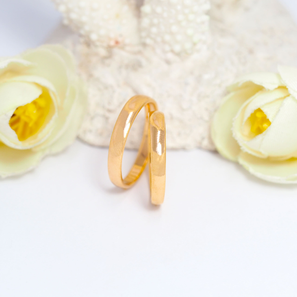 CINCIN KAWIN EMAS ASLI KADAR 700 (16K) CINCIN POLOS TUNANGAN NIKAH WEDDING SERIES WR 1