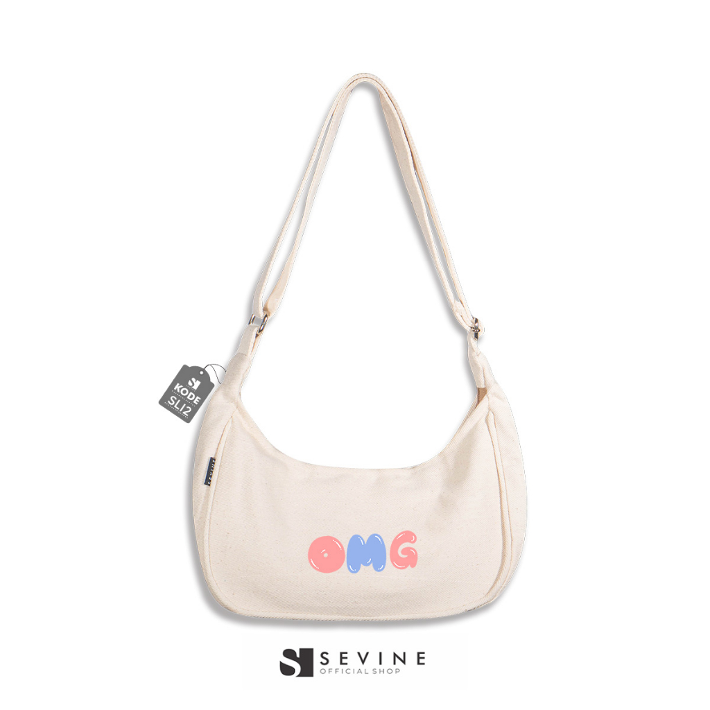 Sevine Luna Sling Bag Tas Selempang Wanita Tas Wanita Kuliah Kanvas Resleting Shoulder Bag Hand Bag - SLI