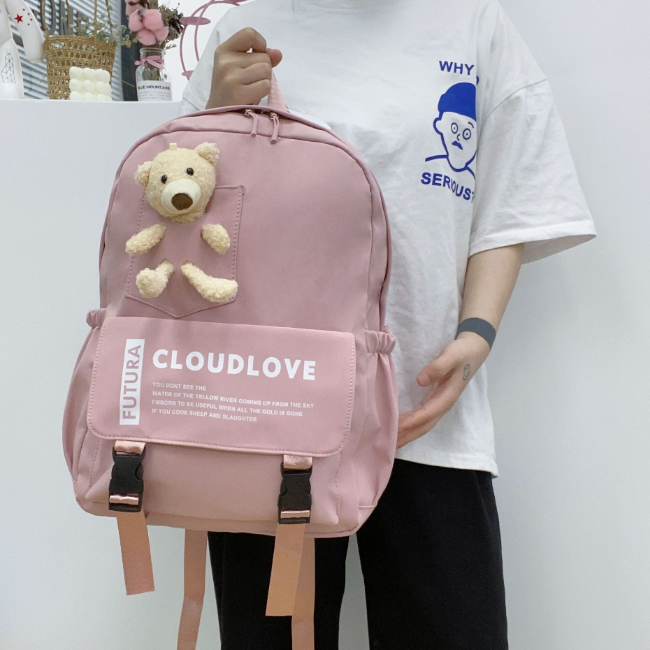 Tas Ransel Sekolah CLOUDS' LOVE 98095 Backpack Remaja Muat Laptop 16inch Bahan Anti Air WATCHKITE WKOS