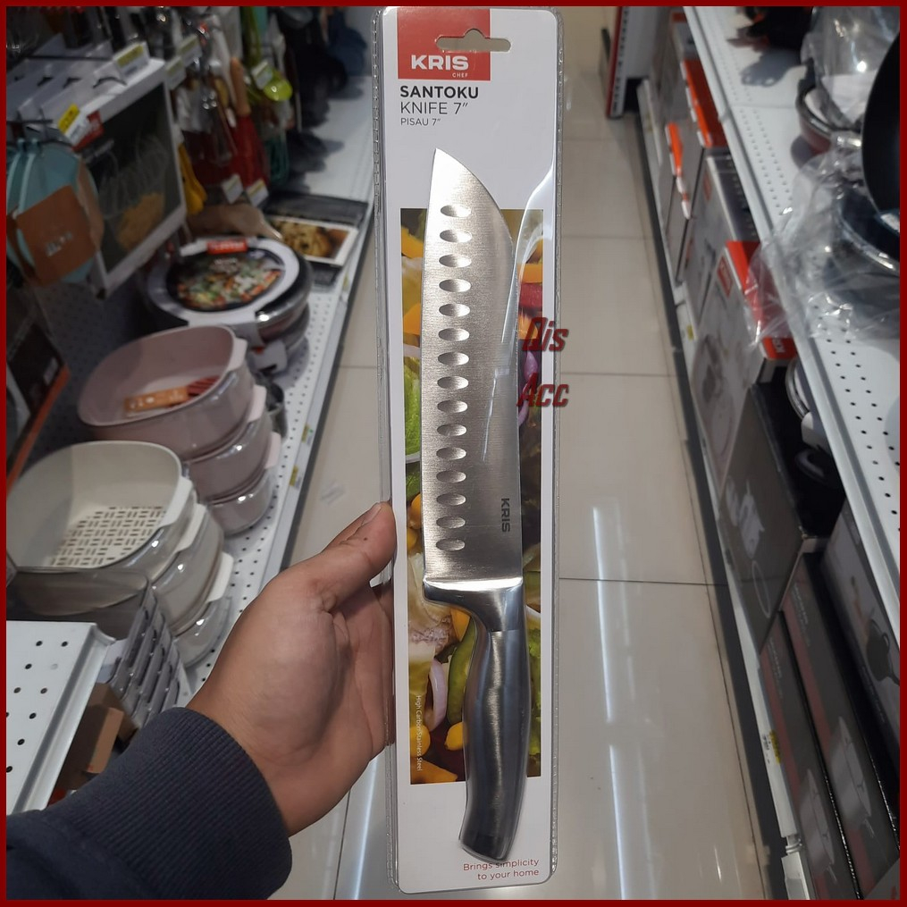 KRIS Chef Santoku Knife 7 Inch Pisau Dapur Stainless Serbaguna 17.8 Cm