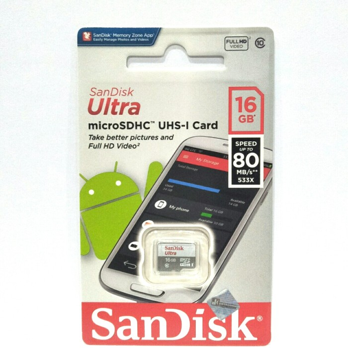 Sandisk Micro SDHC 100MB 16Gb / 32Gb