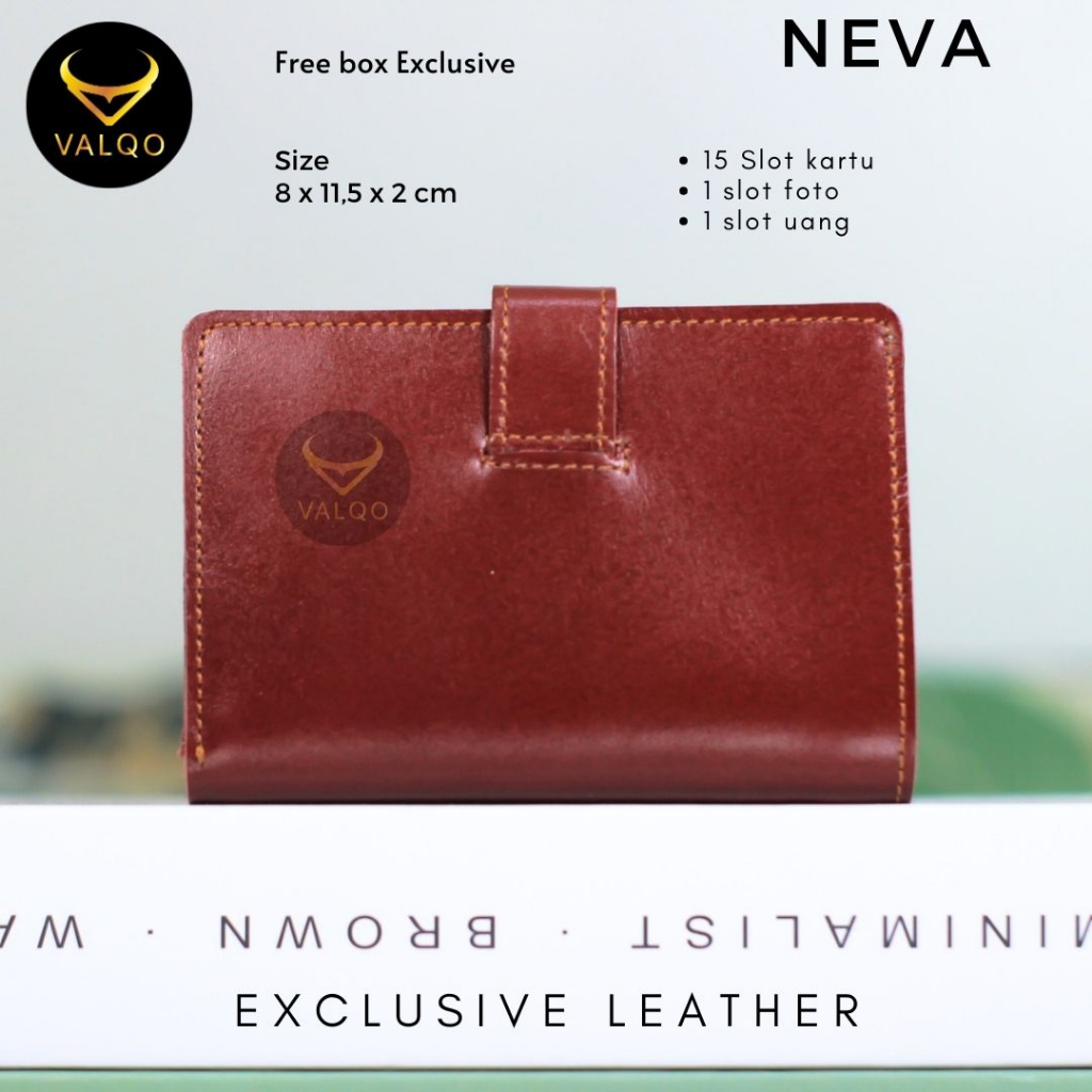 [VALQO] NEVA Dompet kartu Kulit sapi Dompet Kecil Dompet Wanita Dompet Pria Dompet Kartu Nama ID Card Holder