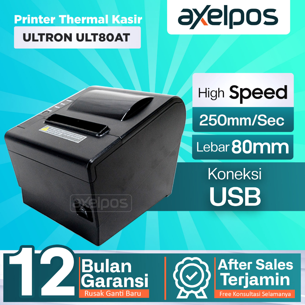 PRINTER KASIR THERMAL 80MM ULT-80AT ULTRON KONEKSI USB AUTO CUTTER