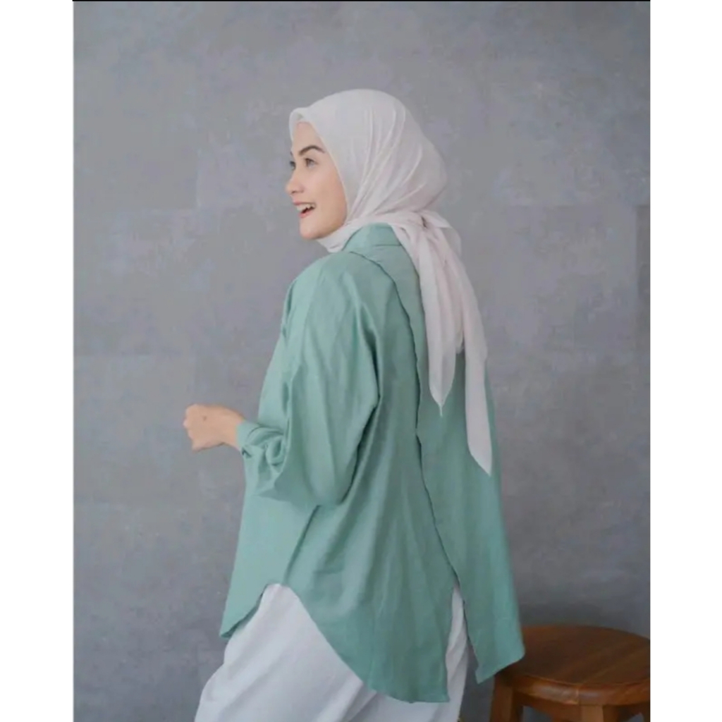 Kemeja Wanita Oversize - Nelka Linen Shirt