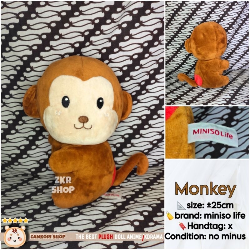 BONEKA LEMBUT MINISO MONYET/MONKEY ORIGINAL MINISO LIFE