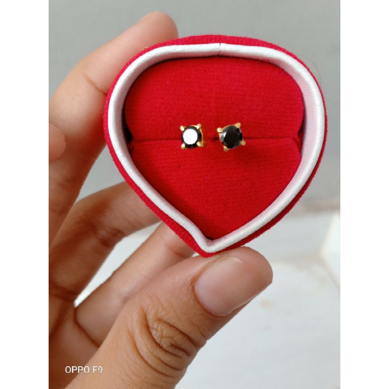 giwang perak lapis emas 22k