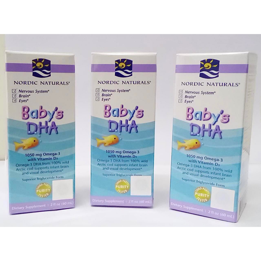 NORDIC NATURALS Baby's DHA 1050 mg Omega - 3 with vitamin D3 (60mL) - BPOM - KEMASAN TERBARU - Minyak Ikan Untuk Bayi 6 bulan ke atas