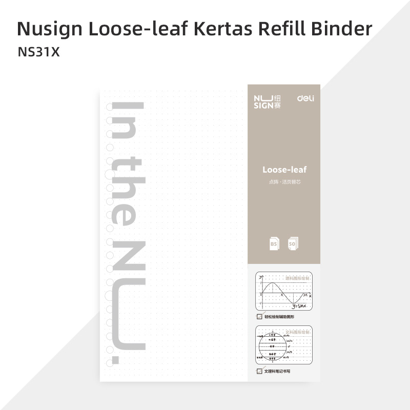 Nusign Loose-leaf Notebook Refill / Isi Binder A5 B5 Garis Grid Dot 50 Lembar NS31X