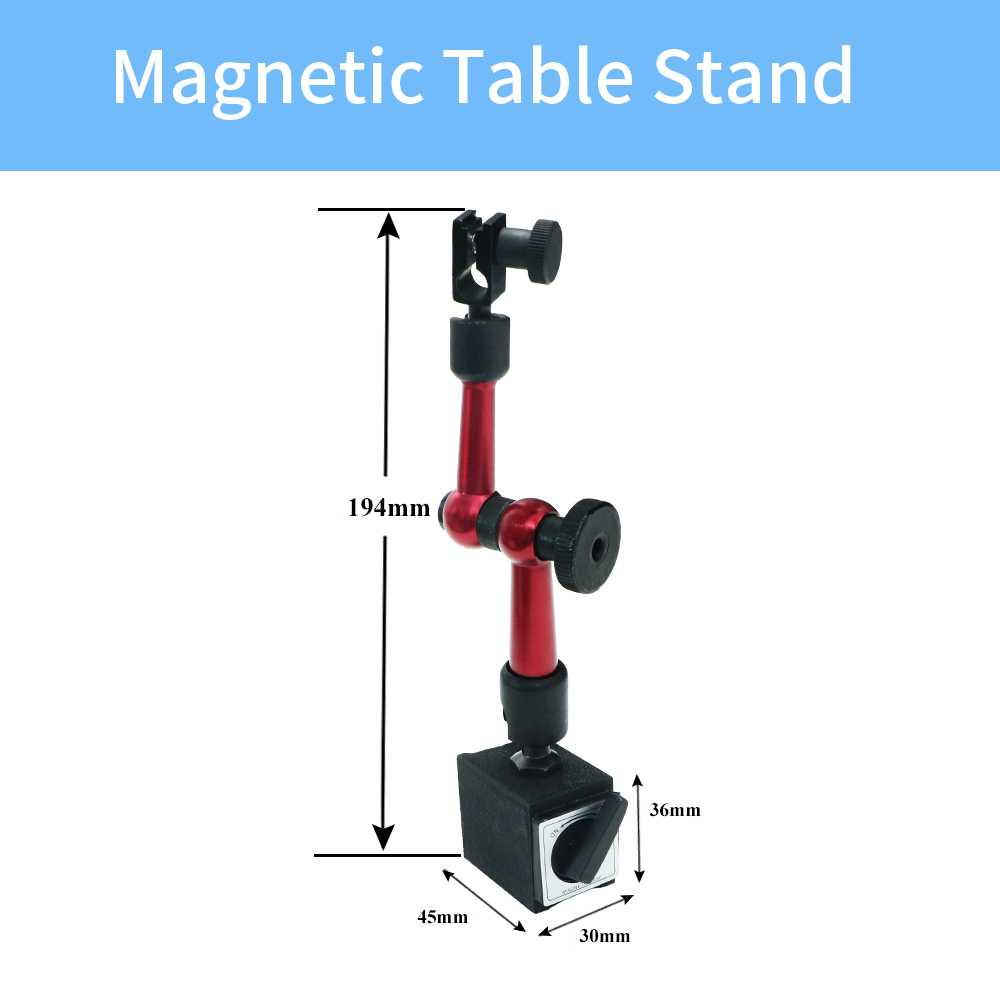 Holder Dial Indicator Magnetic Mini Universal Tiang Sambung Fleksibel Stabilitas Tinggi Alas Magnetik