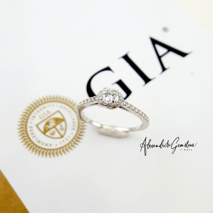 AG Jewellery D0822012 - Cincin Berlian GIA Certificate 0.30ct D VVS2