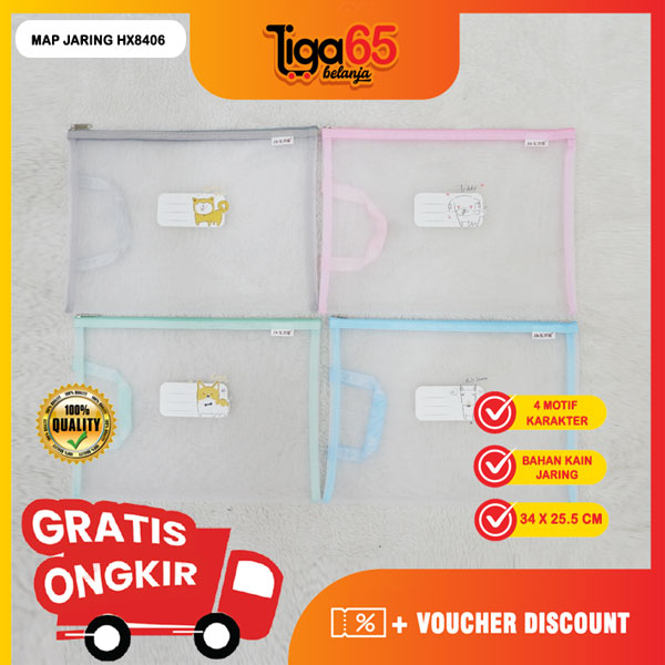 365 Zipper Bag / Zipper Transparant / Zipper Map / Tas Jaring Resleting / Pouch / Map Jaring HX8406/HX8536