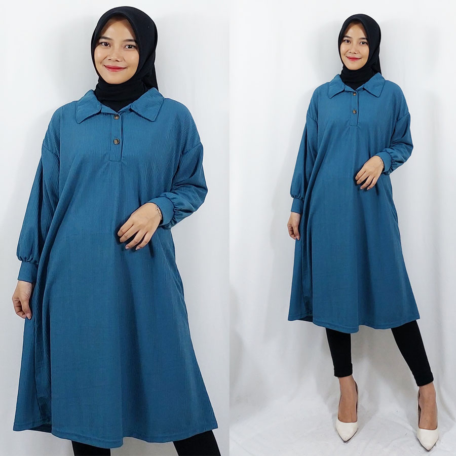 CARLINA DELIA KNIT DRESS POLOS BAJU TUNIK WANITA VIRAL TIKTOK FASHION