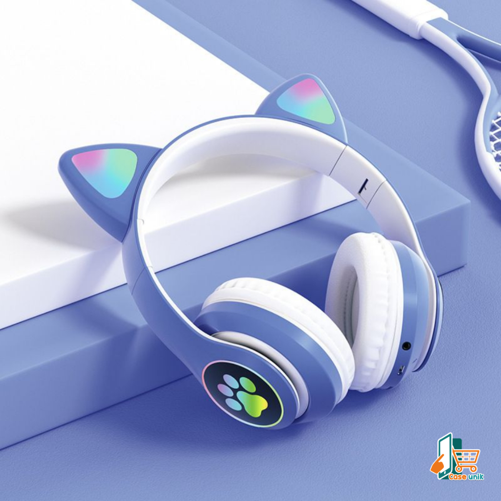 ￼HF BANDO HEADPHONE B39 STN28 KUCING KARAKTER LED COLOR HEADSET GAMING BLUETOOTH WIRELESS GAME HEADSET CAT EAR LED BANDO ANAK PEREMPUAN CEWEK WANITA HEADSET LED RGB HEADSET KOMPUTER HEADPHONE LAPTOP CS6058