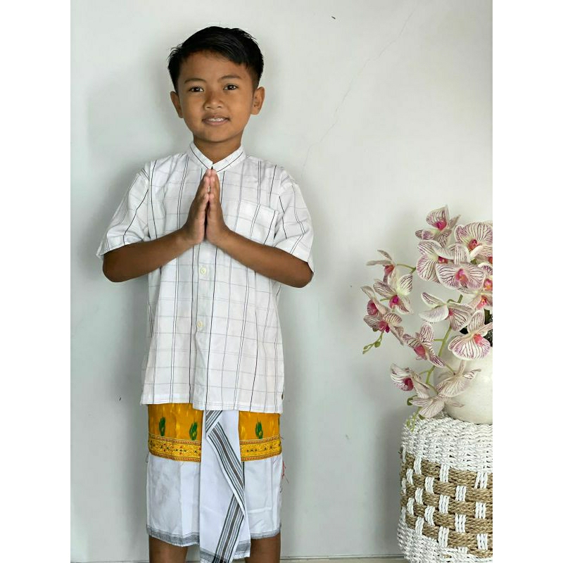 kemeja anak special putih bahan katun