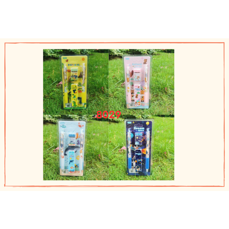 

KJ!!! SATU SET ALAT TULIS ANAK MURAH SOUVENIR HADIAH ATK STUDY SET MOTIF KARAKTER LUCU 8029