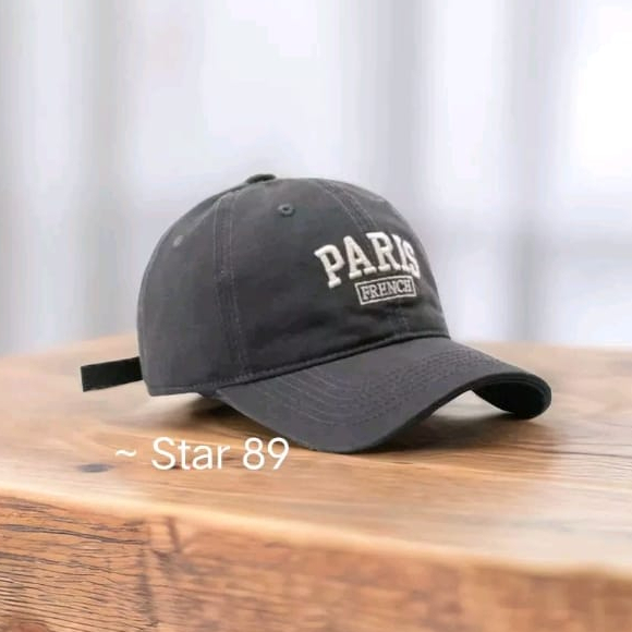 COD - Topi Unisex Cap Hat Cotton Material Bordir PARIS Terbaru Baseball Fashion Cap Korean Trendy