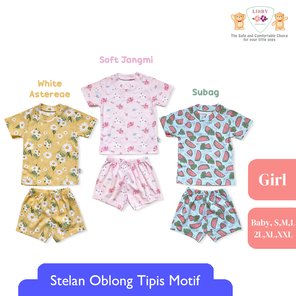 LIBBY Stelan Oblong Tipis Cotton Rib Pendek - Celana Pendek Series