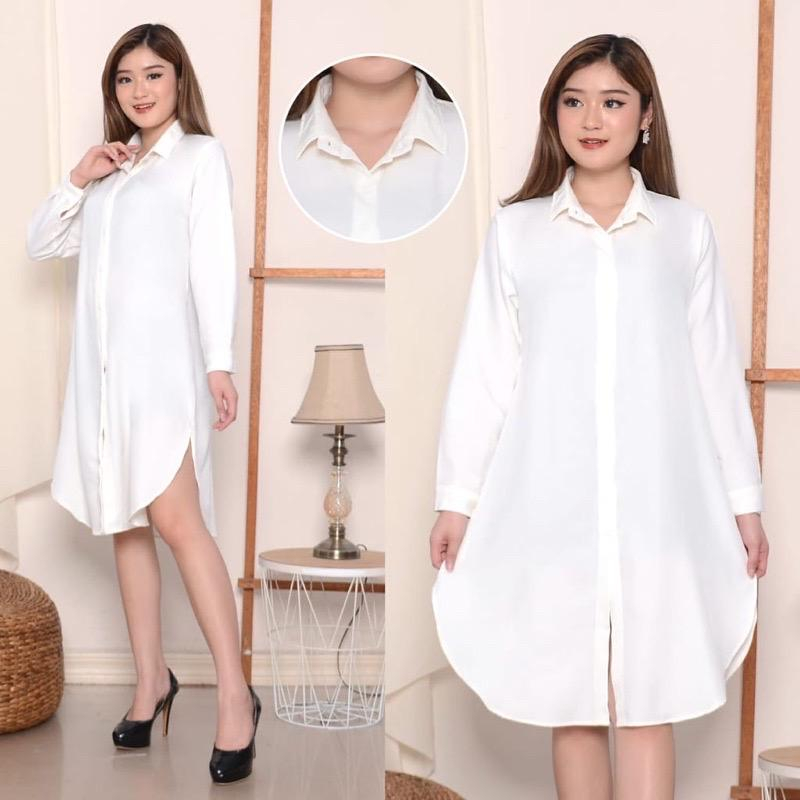 wajib punya kemeja tunik wanita polos bahan shakila twill premium / long tunik wanita muslim / tunik