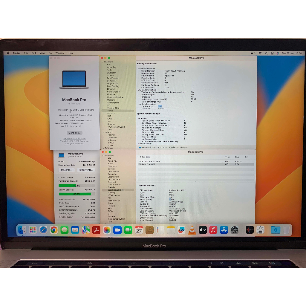 Promo Macbook Pro Retina 15in 2018 Core i7 16GB SSD 256GB VGA AMD 4GB