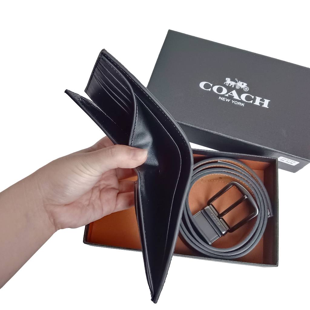 (Ready ) Coach Men's Fashion Folding Wallet/Short Wallet/Fold Wallet (Wallet + Belt) 74991 , 74993 , 26072 , 75371