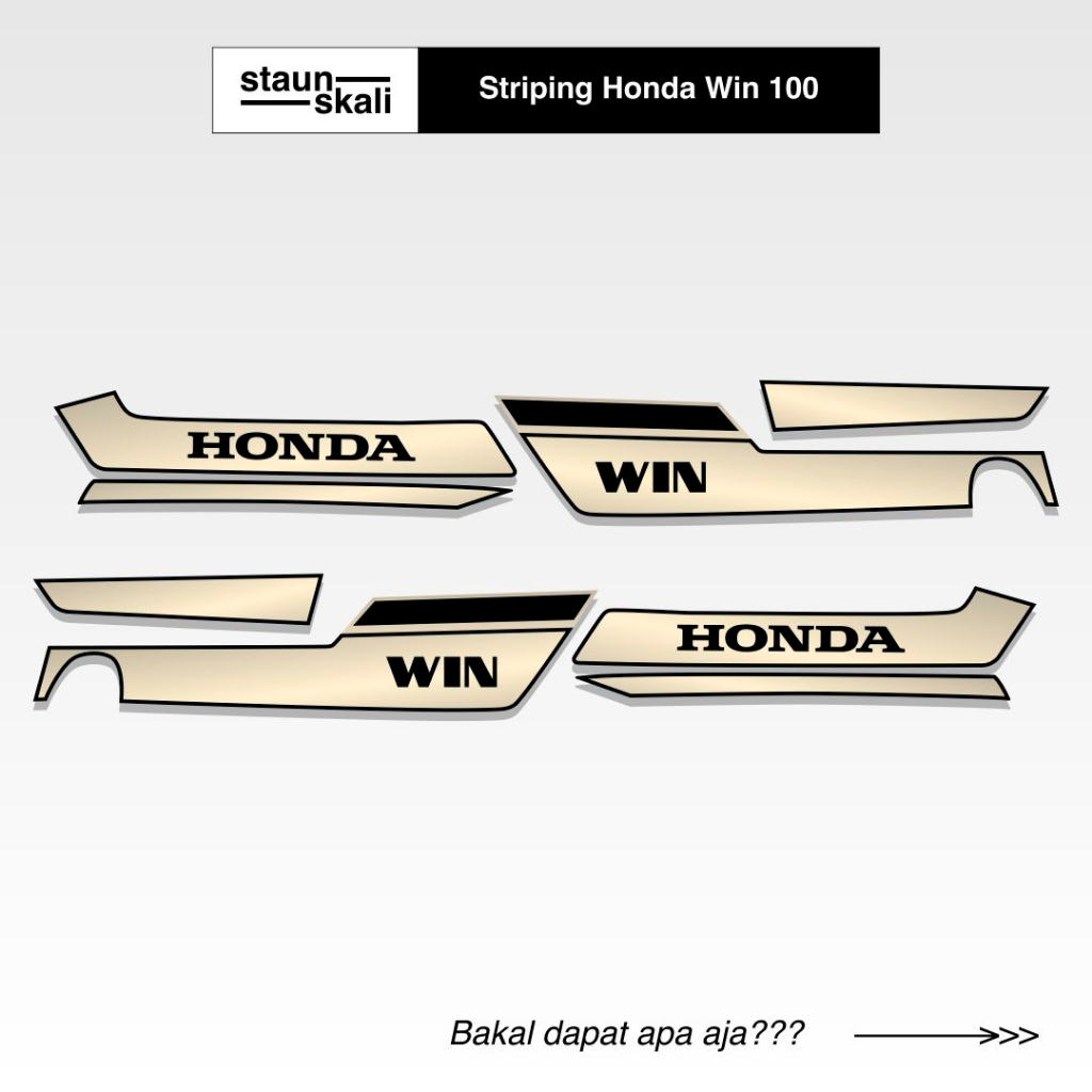 Striping Honda Win 100 Variasi (2) Original Ori Jepang Dinas Japan Custom TS Semi Trail Trill Desain