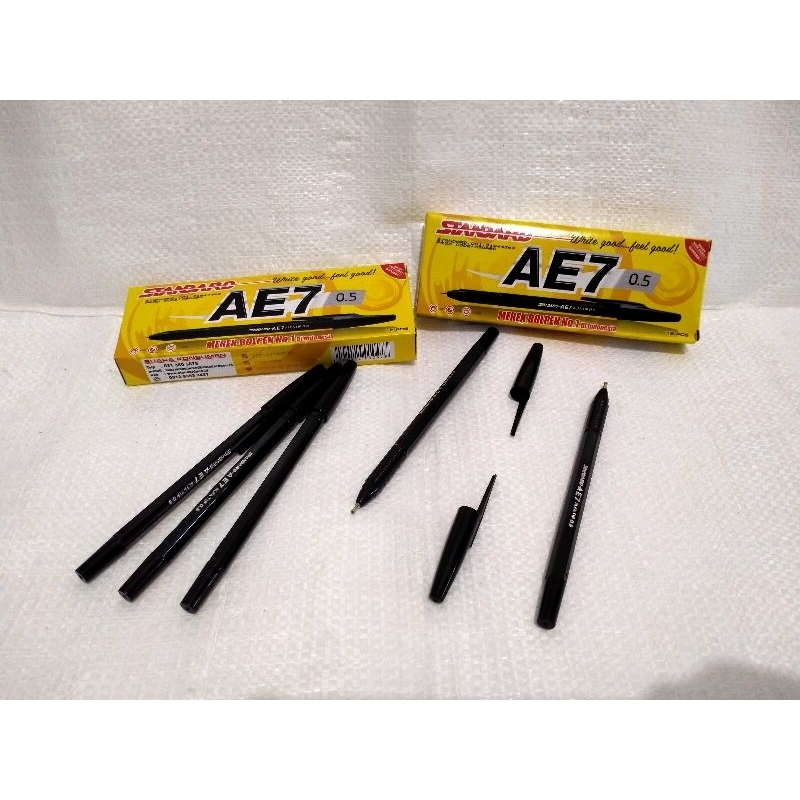 

bolpen bolpoin standard ae7 0.5 hitam merah ecer