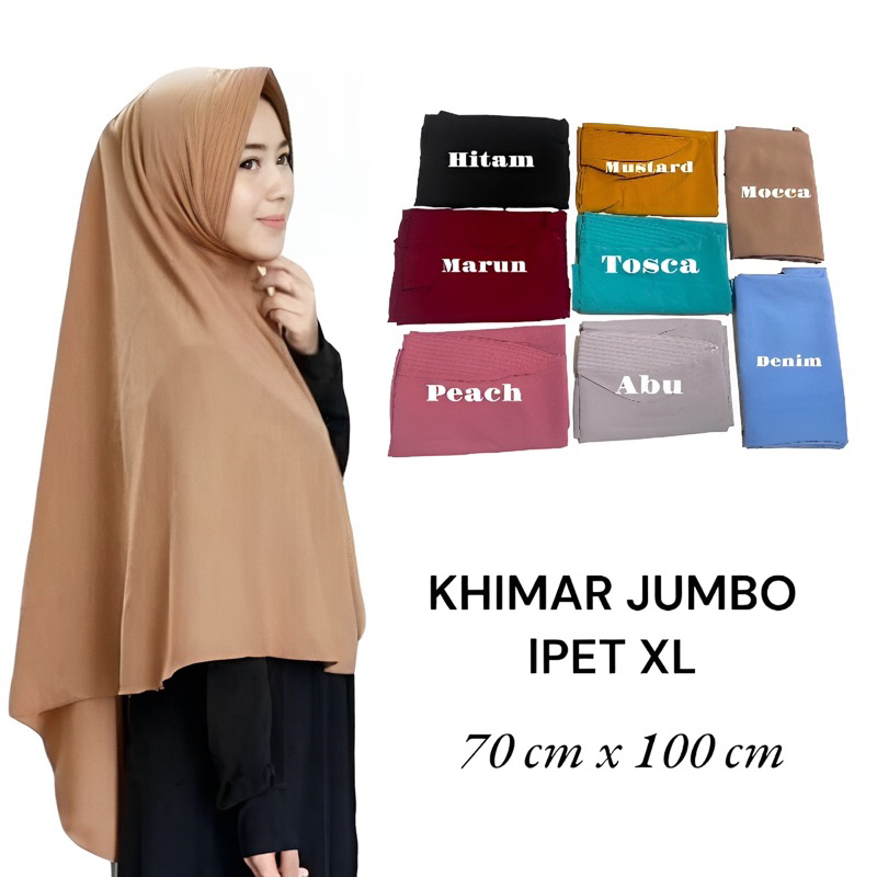 Hijab/jilbab instan jumbo/Khimar pet syar'i/Khimar jumbo XXL/ jilbab pinguin wolfis 75x100