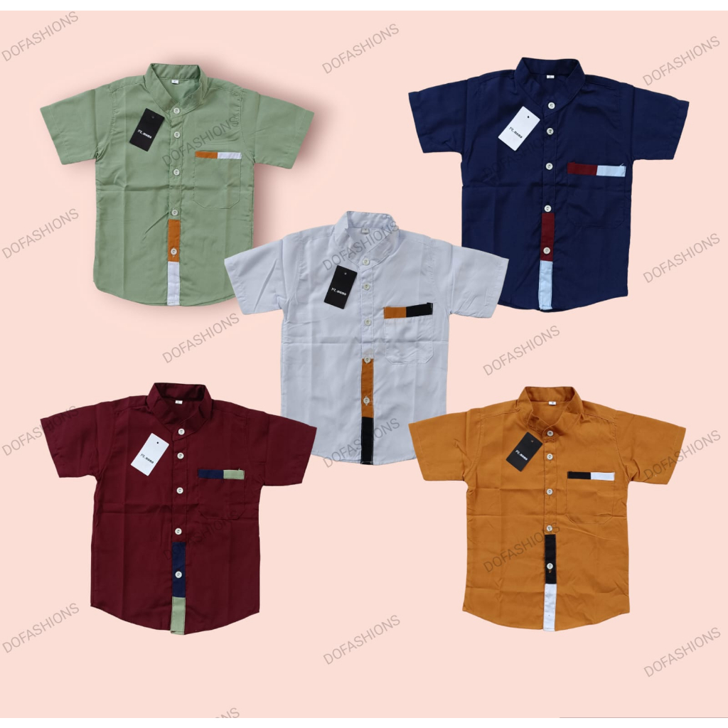 Baju Kemeja Lengan Pendek Anak Laki-laki umur 1-13 Tahun