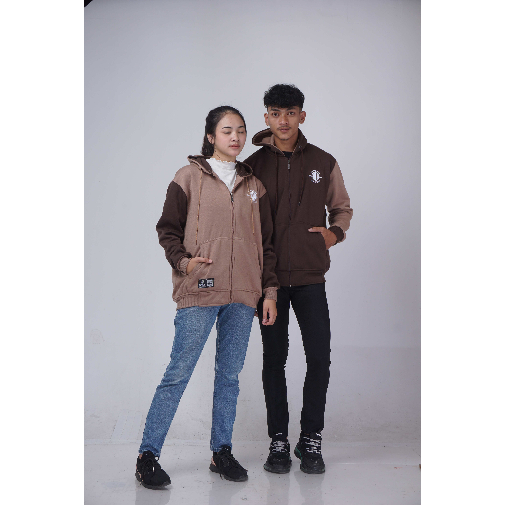 SWEATER HOODIE ZIPPER KOMBINASI ONTHEWIND-OTW-ORIGINAL PREMIUM UNISEX-SWITER COUPLE