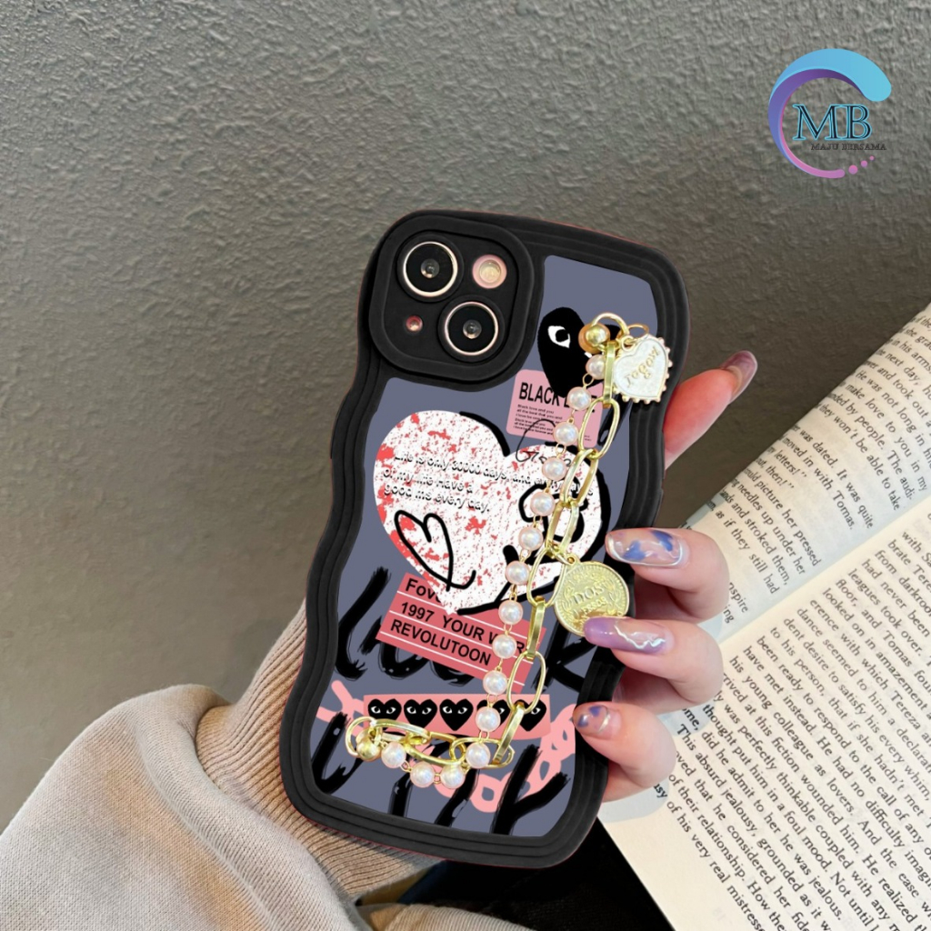 GC44 GC53 CASE CASING SOFTCASE SILIKON WAVY WAVE AESTETHIC RANTAI MUTIARA GRIP FOR XIAOMI REDMI NOTE 4 4X 5A 5A PRIME 5 5 7 7PRO MB8197