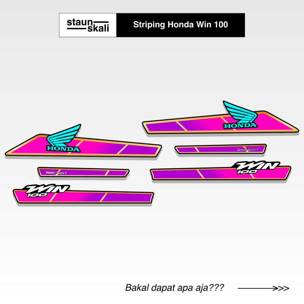 Striping Honda Win 100 Variasi (32) Original Ori Jepang Dinas Japan Custom TS Semi Trail Trill Desai