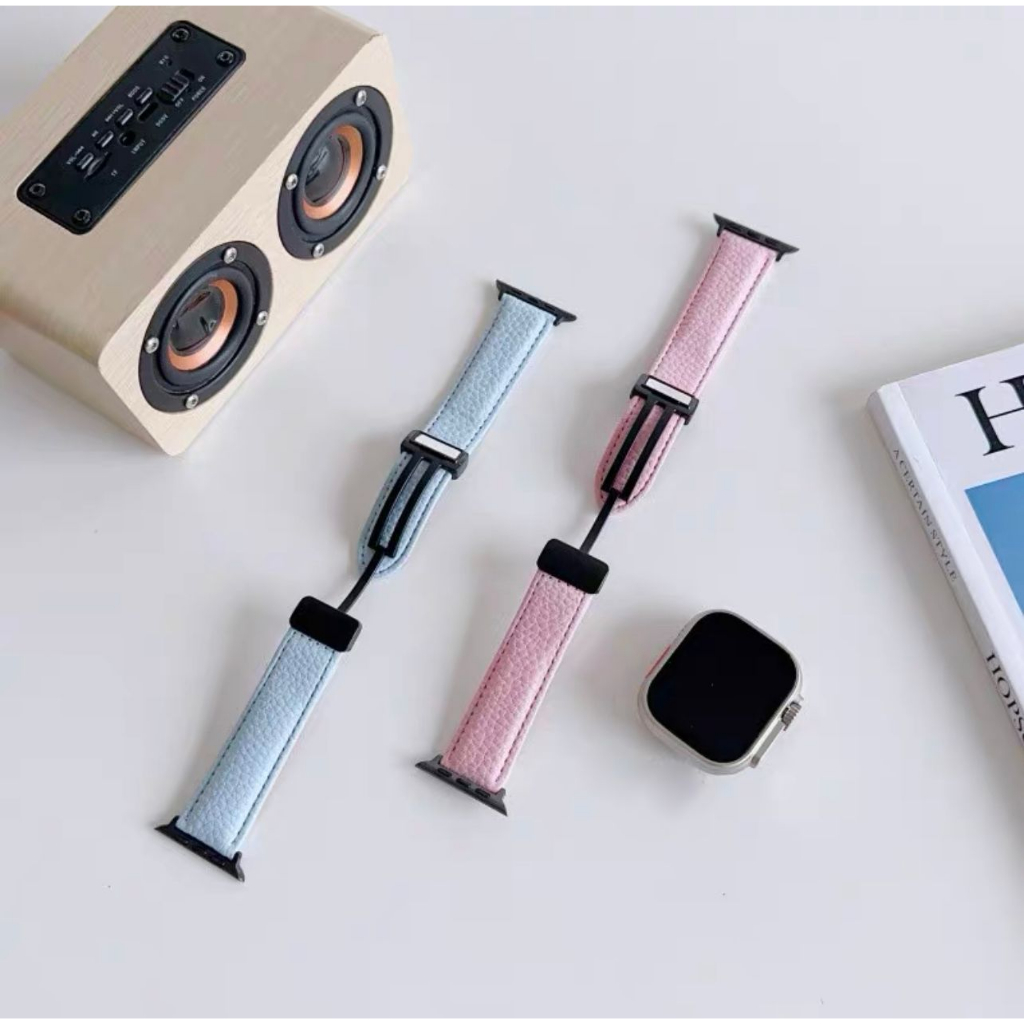 NEW PREMIUM !! LEATHER MAGNETIC STRAP IWATCH COMPATIBLE SE 1 2 3 4 5 6 7 8 ULTRA SE STRAP KULIT