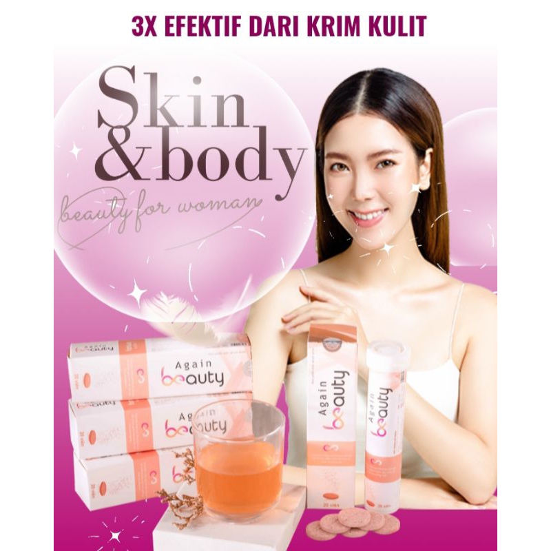 Again Beauty Tablet Effervescent Original Jepang Penghilang Melasma Pencerah Wajah