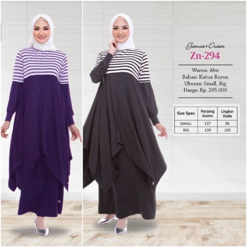 Baju Muslim Dewasa - Gamis+Outer Zn 294 - Zenitha