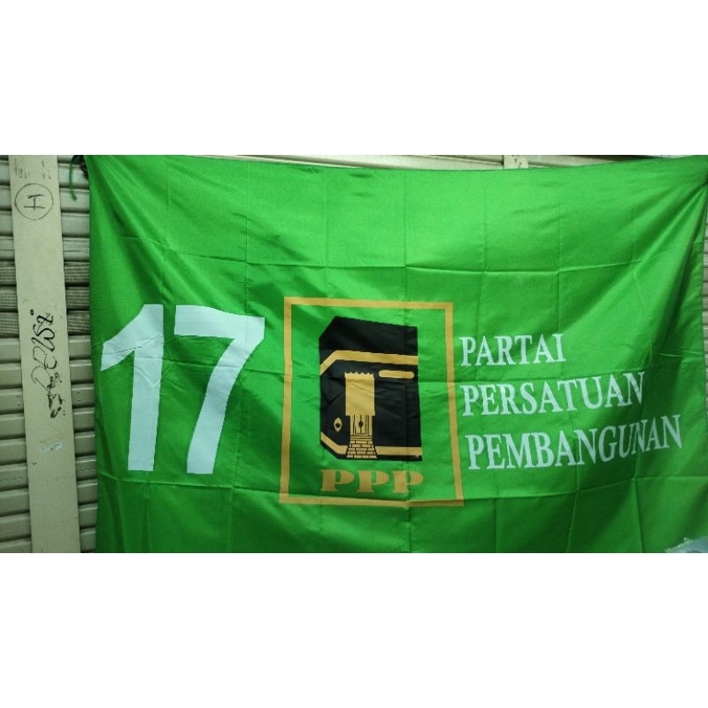 bendera partai dan ormas NU dll ukuran besar plus tambah nama