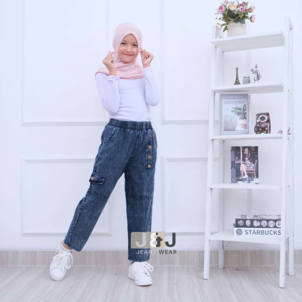 Celana Jeans Anak Perempuan Celana Jeans Panjang Pinggang Karet