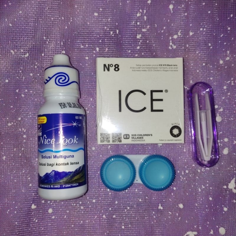 Paket Hemat  Softlens N 8 + Cairan + Alat Penjepit Softlens (Normal)