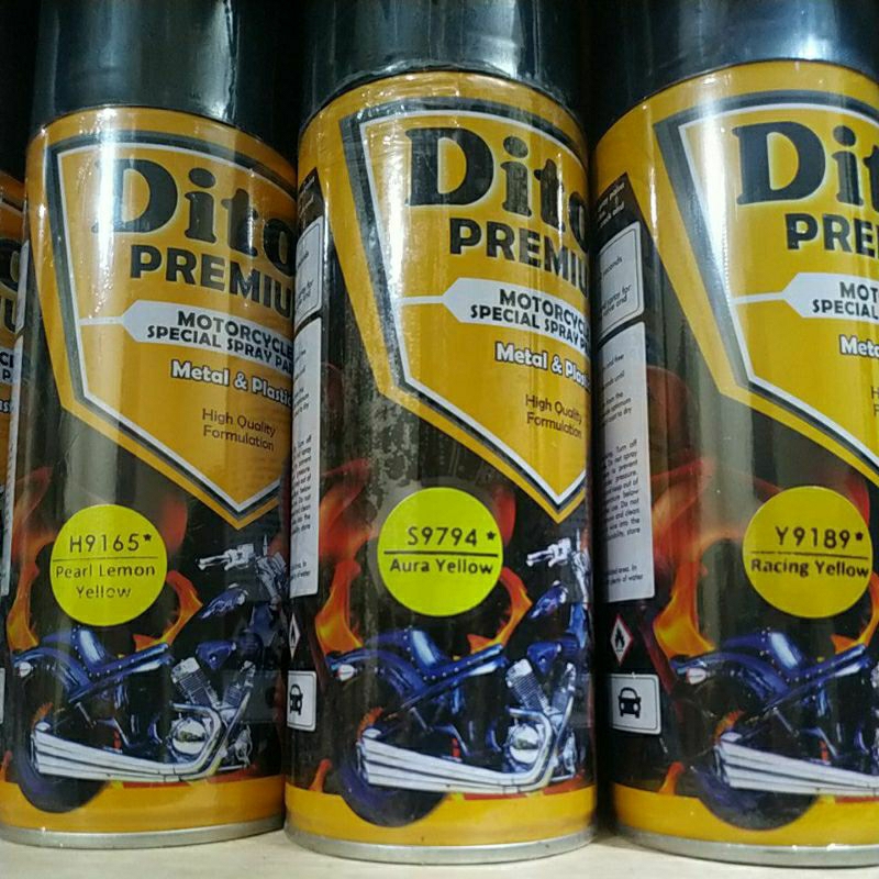 cat semprot Pilok diton premium 400cc kuning, pearl lemon yellow, yellow metallic