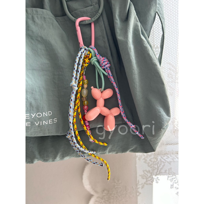 Bag charm keychain gantungan balloon dog jelly carabiner handmade
