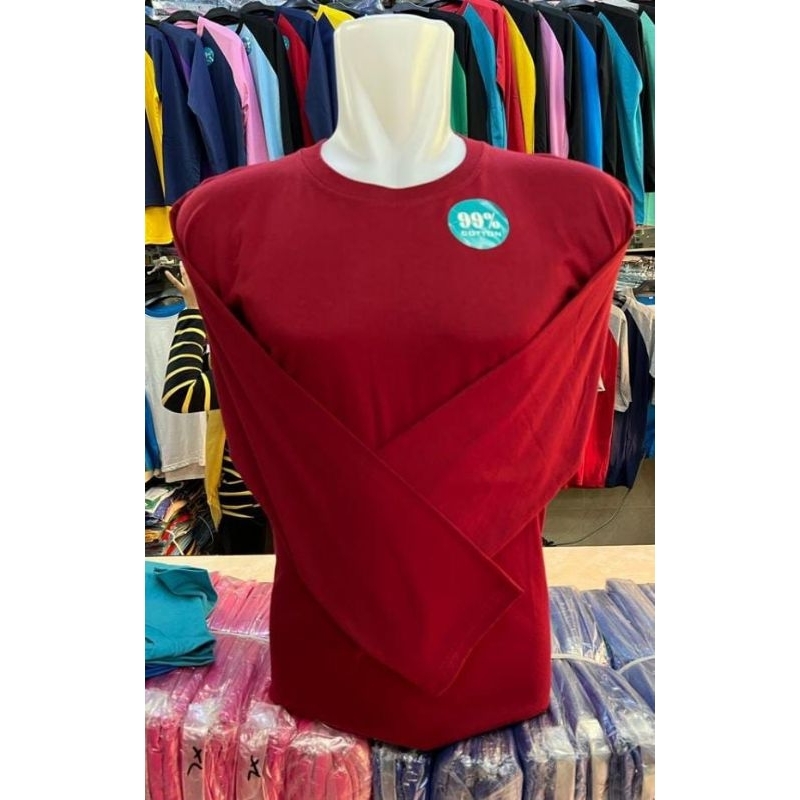 Kaos Polos lengan panjang bahan katun
