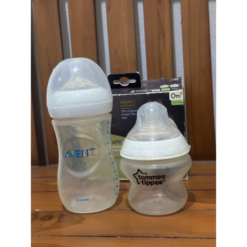 preloved TAKE ALL botol tommee tippee 150ml (with box) &amp; avent natural 260ml